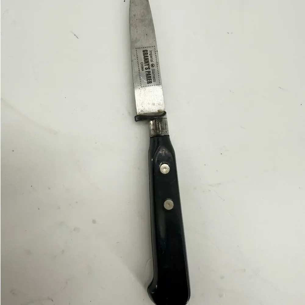 Imperial Grannys Parer Stainless Steel Paring Knife Black Handle Vintage Kitchen